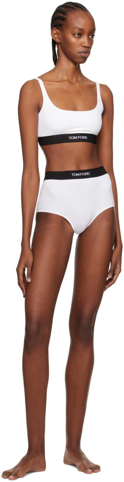 TOM FORD Logo Modal Jersey High Rise Briefs In White