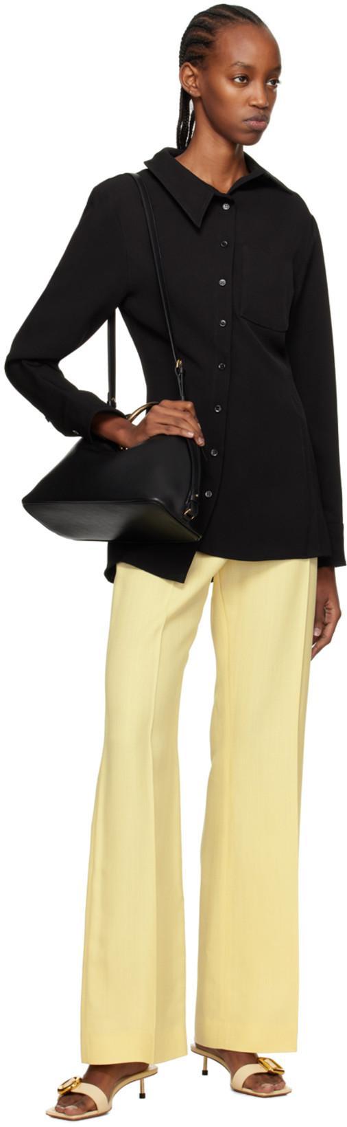 JACQUEMUS La Chemise Pablo Satin Shirt In Black