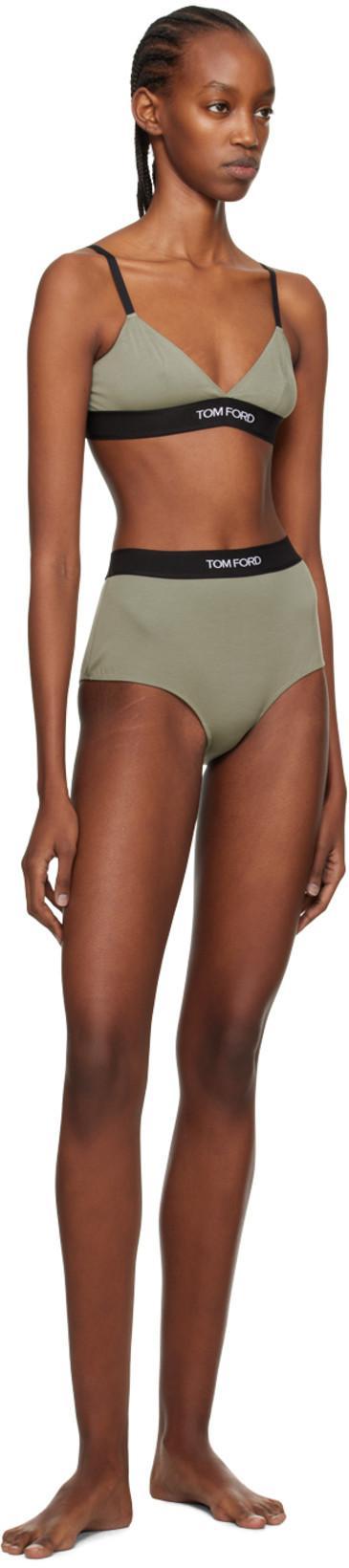 TOM FORD Green Triangle Bra In Sage Green
