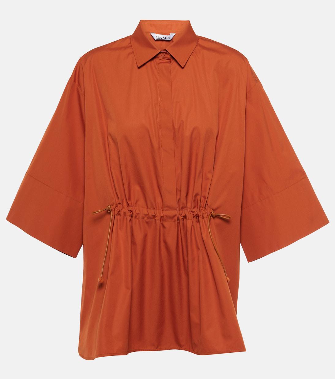 MAX MARA Loose-fitting Cotton Poplin Shirt In Brown