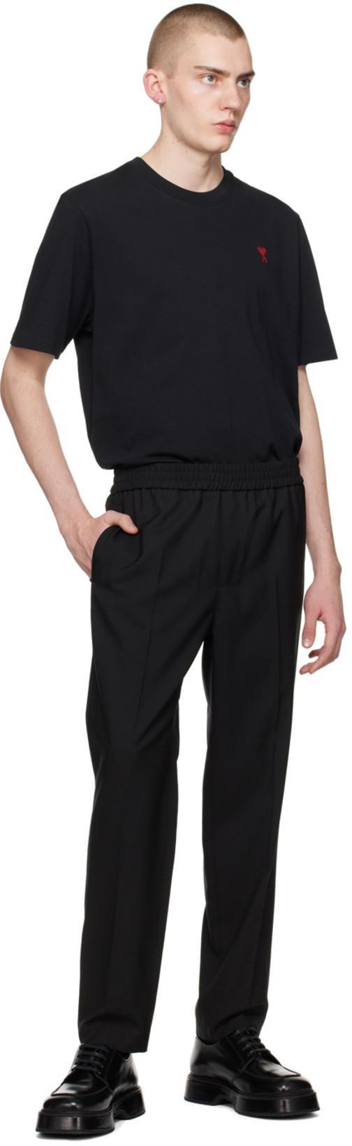 AMI ALEXANDRE MATTIUSSI Ami Paris Ami De Coeur Black Oversize T Shirt