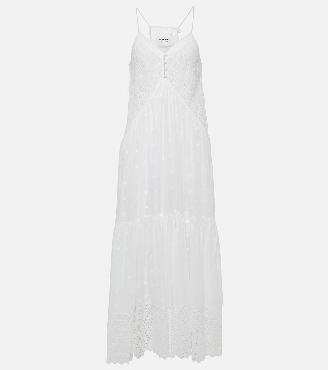 ISABEL MARANT ÉTOILE White Cotton Voile Divine Long Dress