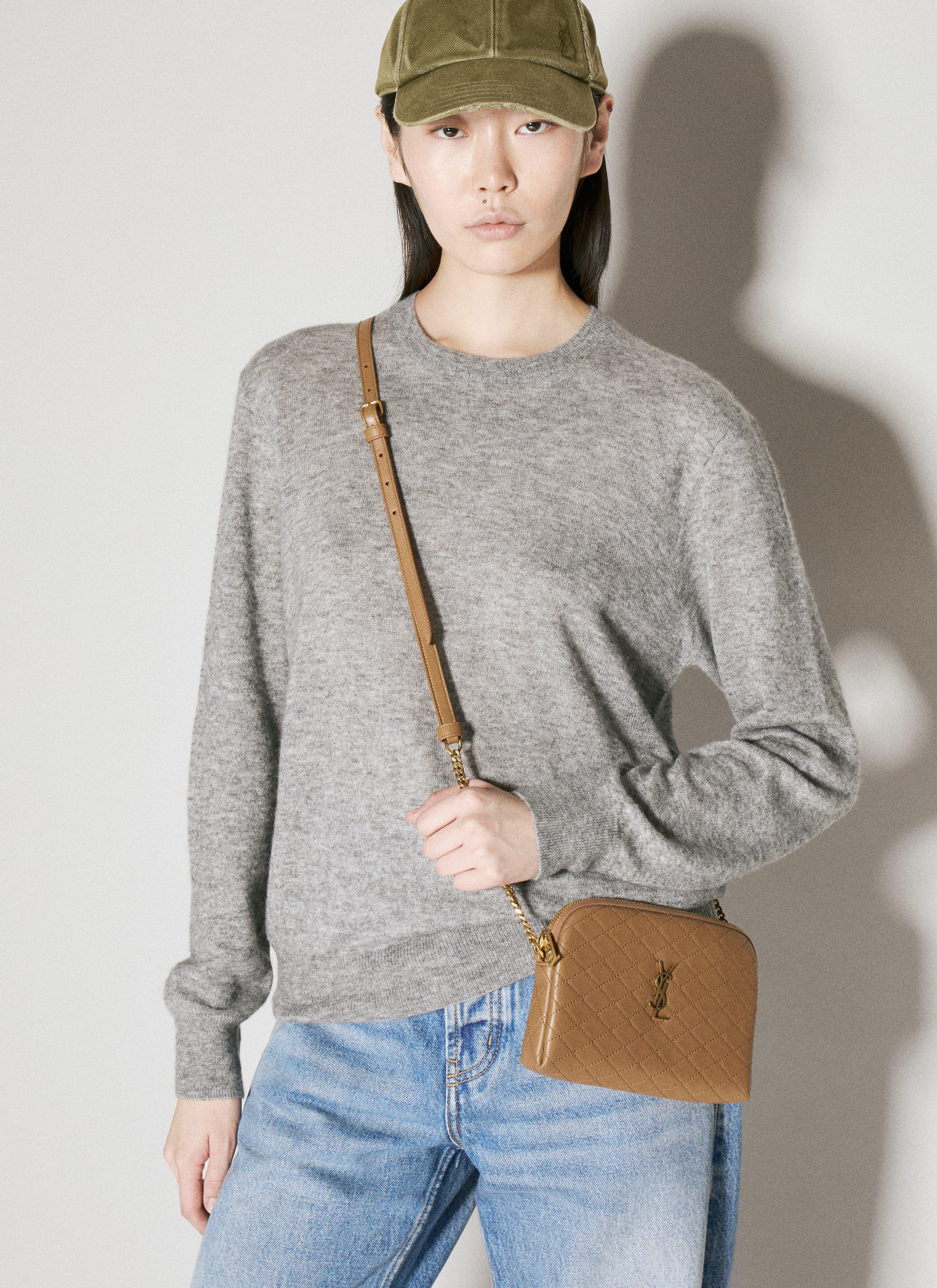 SAINT LAURENT Ysl Washed Denim Baseball Hat In Khaki