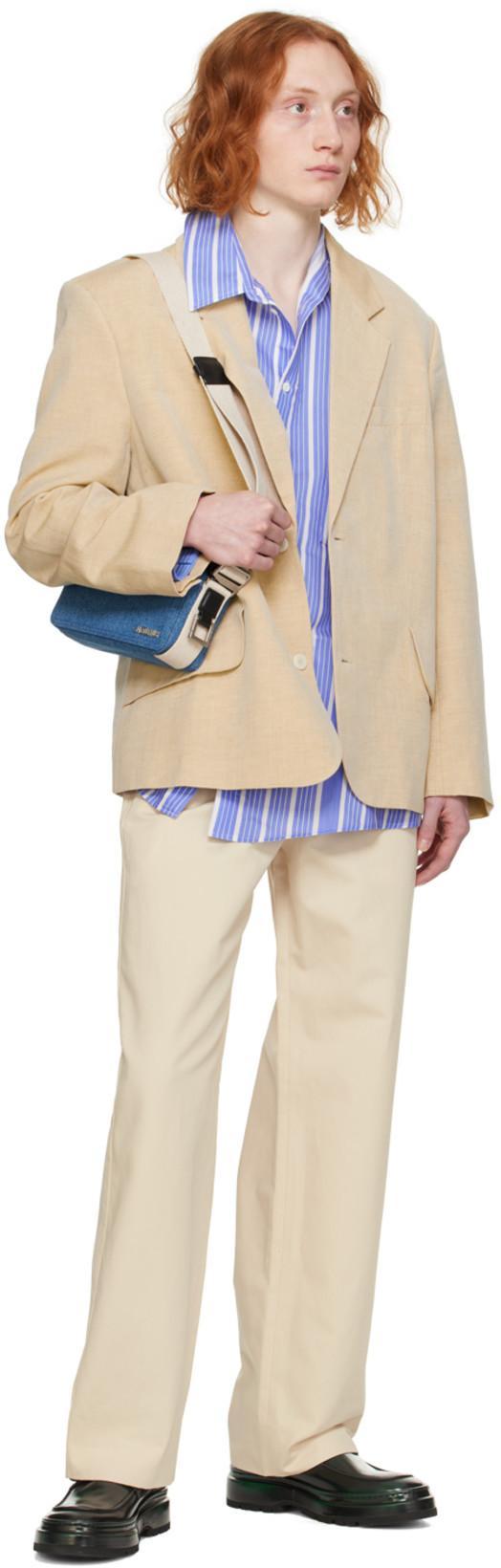 JACQUEMUS Titolo Linen And Wool Single-breasted Blazer In Beige