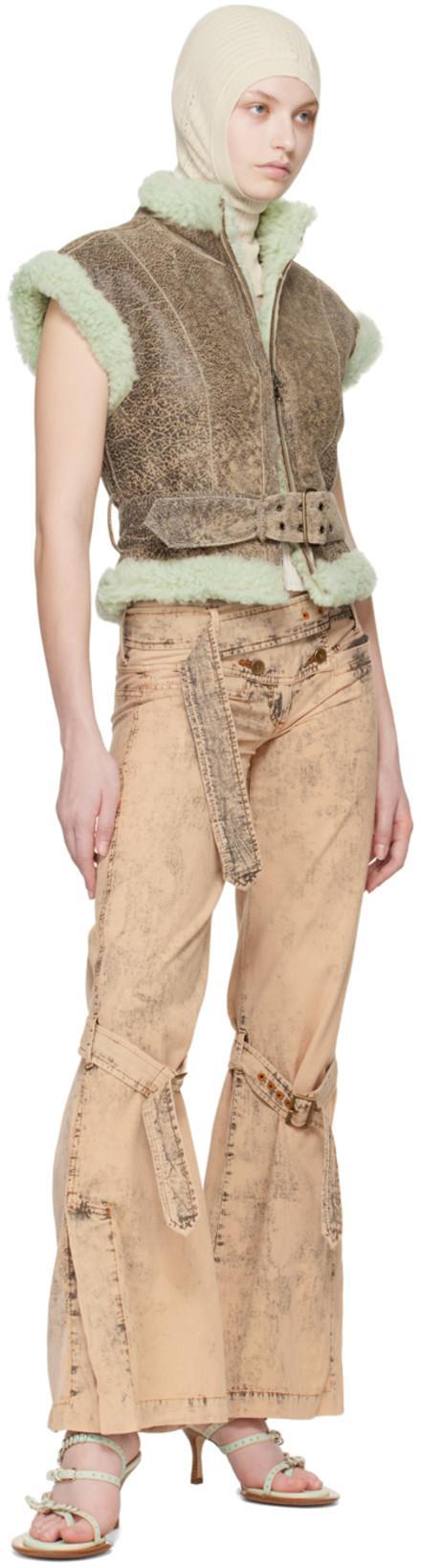 KNWLS Beige Issa Denim Trousers In Buff
