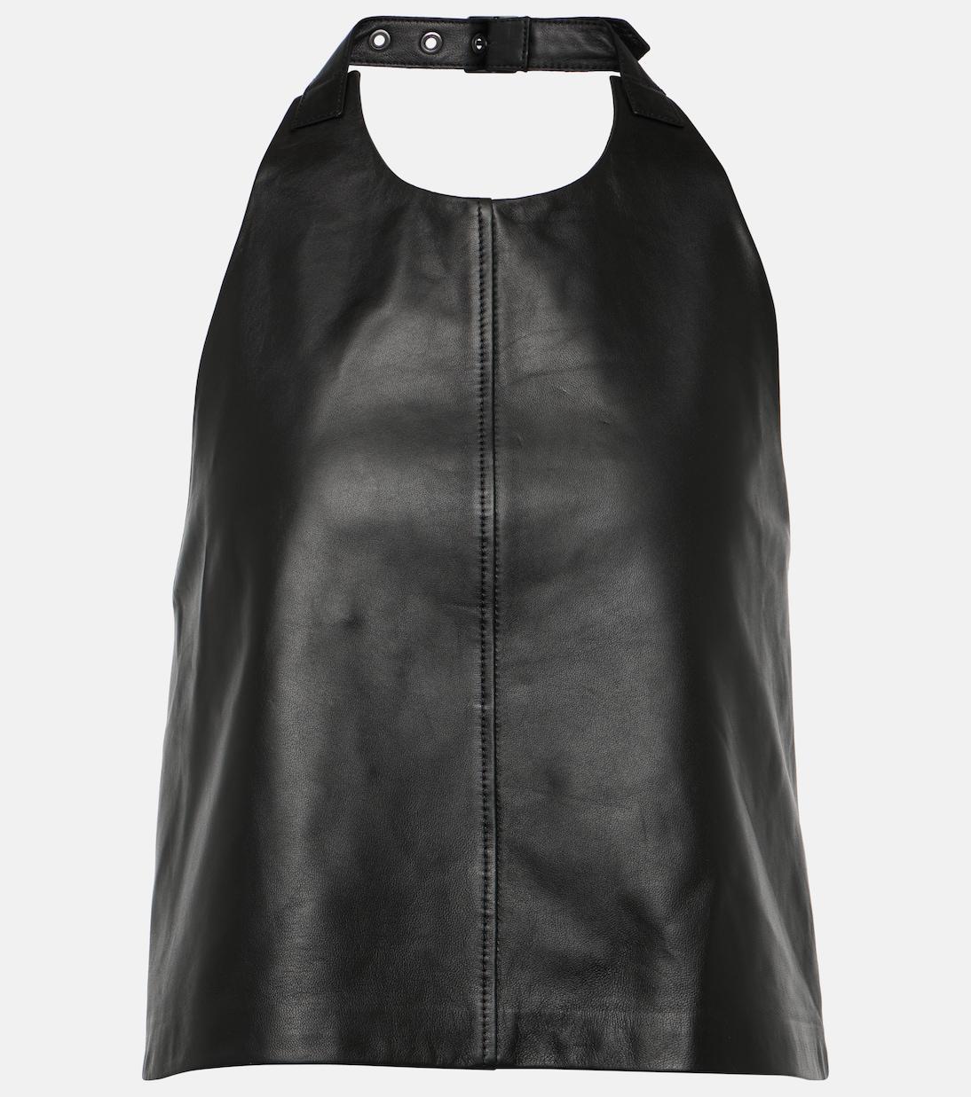 WARDROBE.NYC Leather Column Skirt For Women In Black