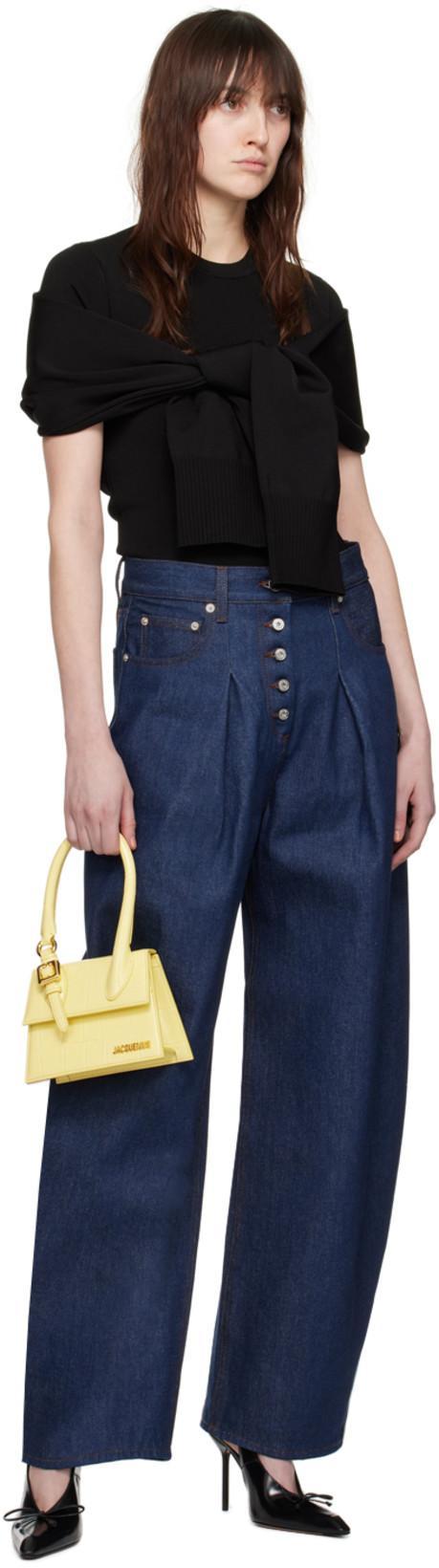 JACQUEMUS 100mm Les Cubisto H Leather Slingbacks In Black