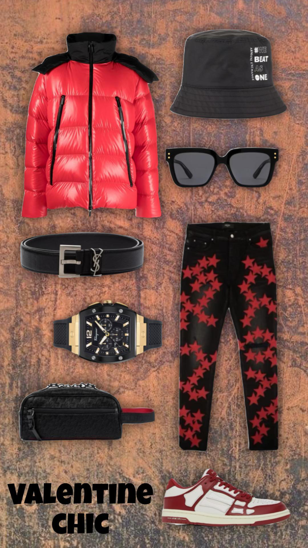 SAINT LAURENT Grained Leather Cassandre Thin Belt With Square Buckle Accessories In Black