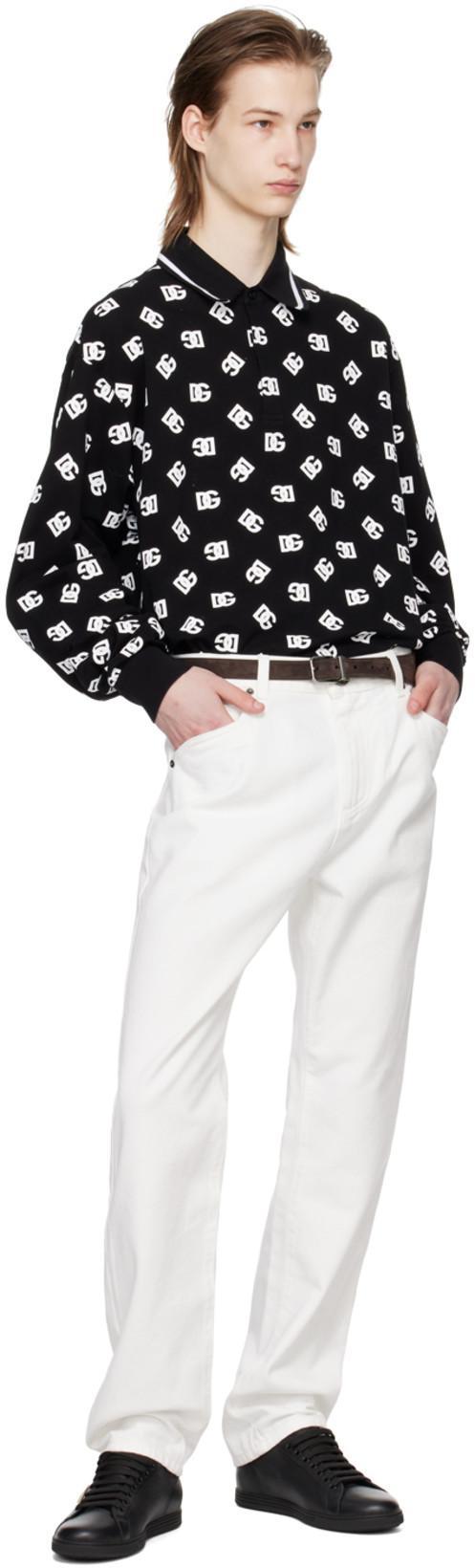 BALMAIN Embroidered-logo Straight Jeans In White