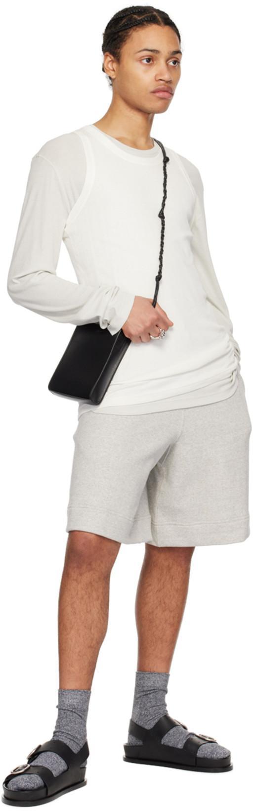 JIL SANDER Gray Drawstring Shorts In 052 Powder Green