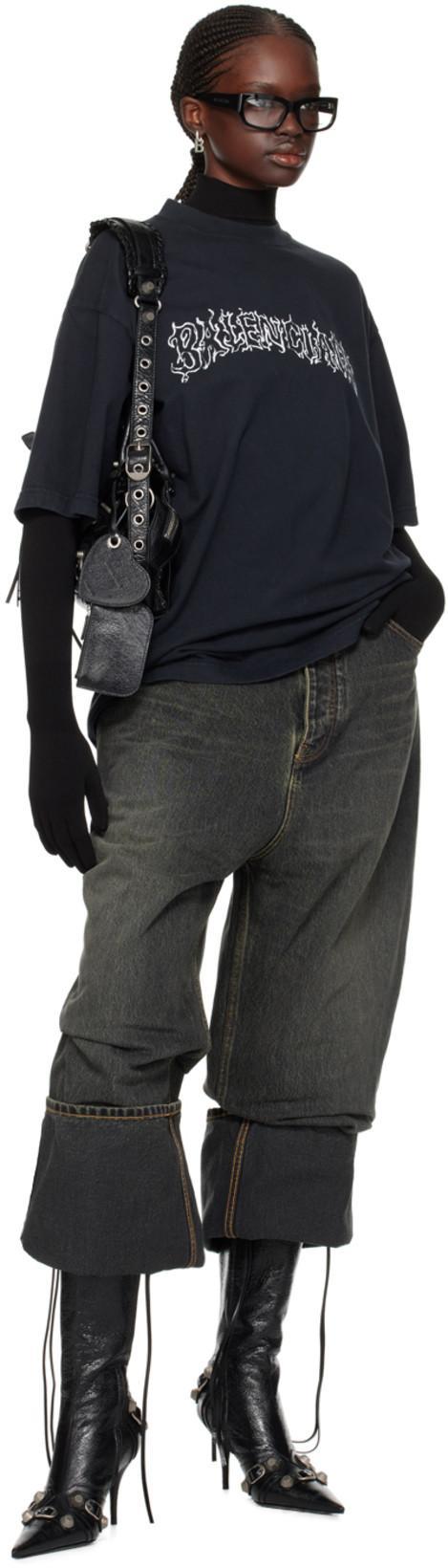 BALENCIAGA Brushed Leather Cagole Boots With Studs And Zips 10cm In Black