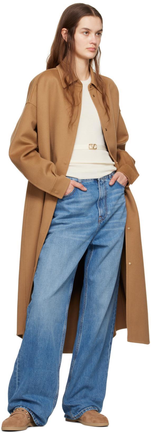 VALENTINO Embellished Wool And Cashmere-blend Coat In Ykf Old Ginger