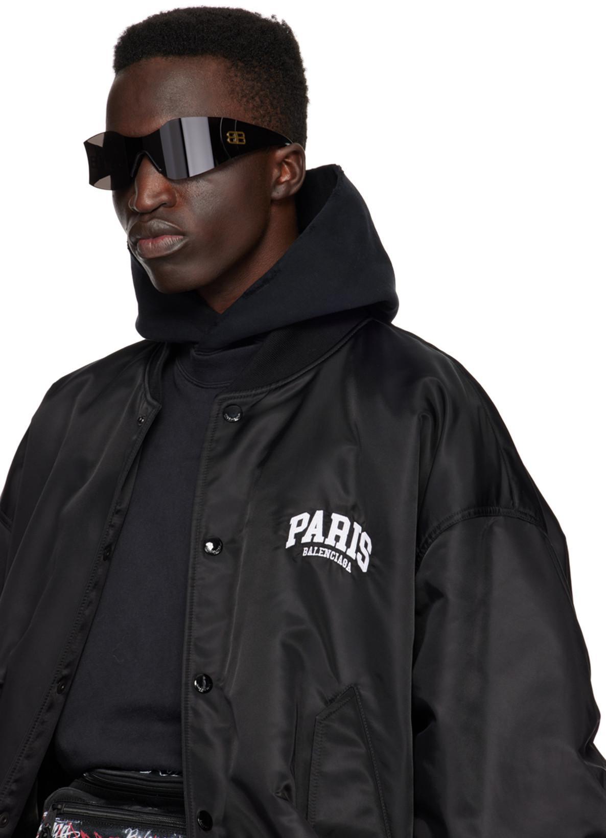 BALENCIAGA Black 'paris' Bomber Jacket