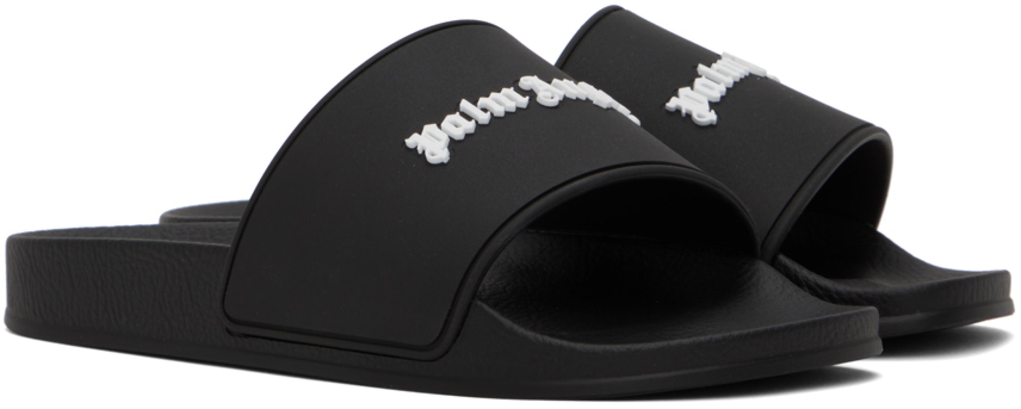 PALM ANGELS Essential Logo Pool Slide In Black