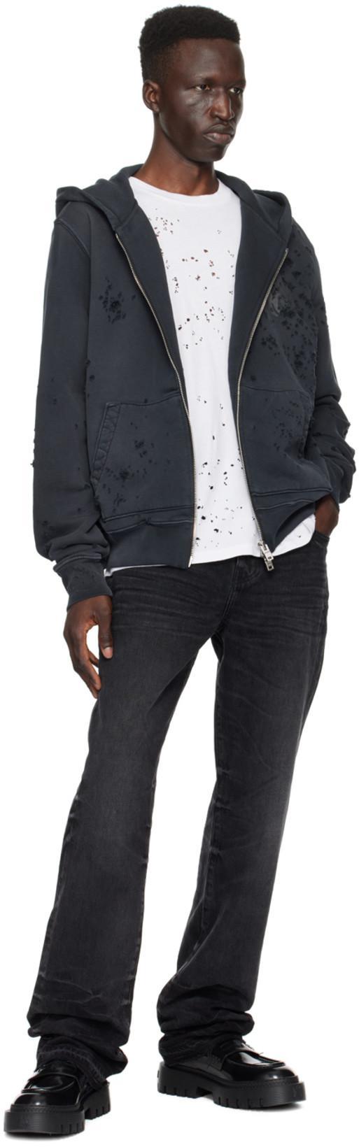 AMIRI Crew Neck Distressed Detailing In White