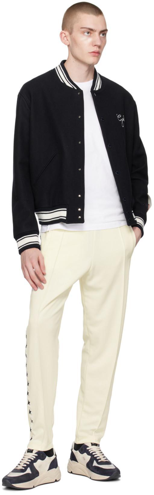 GOLDEN GOOSE White T-shirt With Round Neck And One Star Logo Print On The Front In Cotton Man