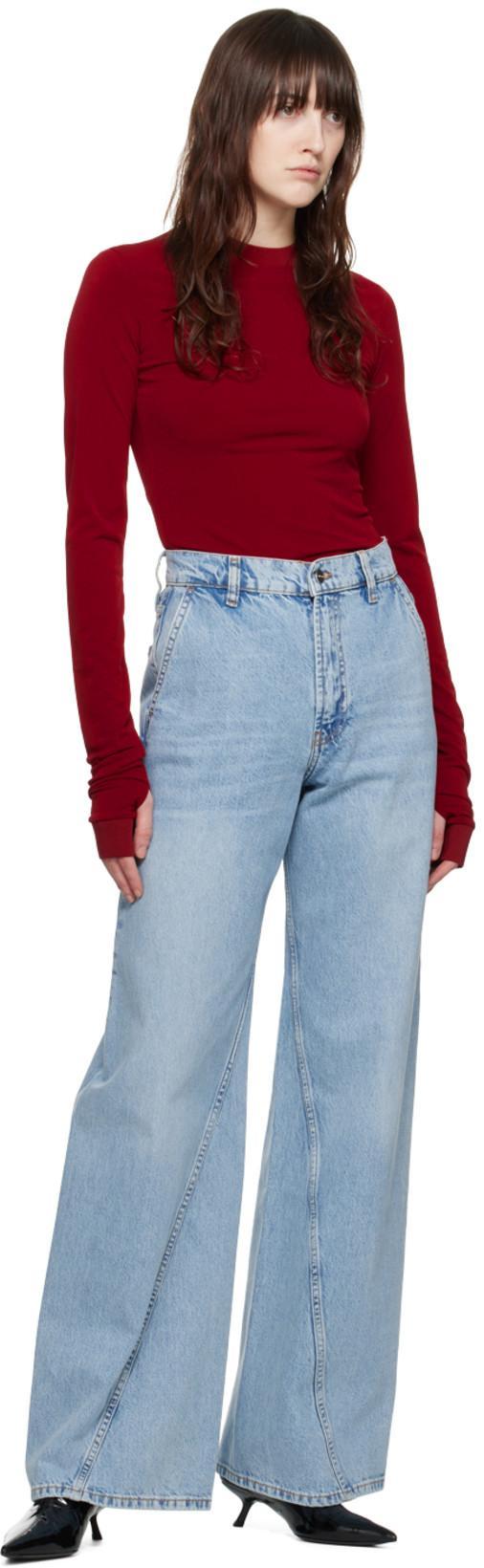 ANINE BING Brie Jean In Pale Azure In Blue