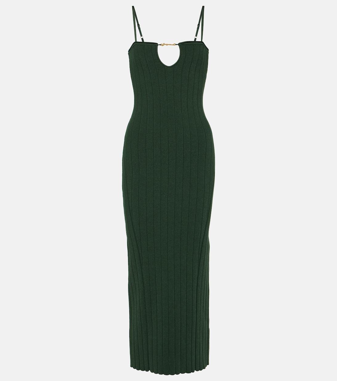 JACQUEMUS La Sierra Bodycon Maxi Dress In Gold