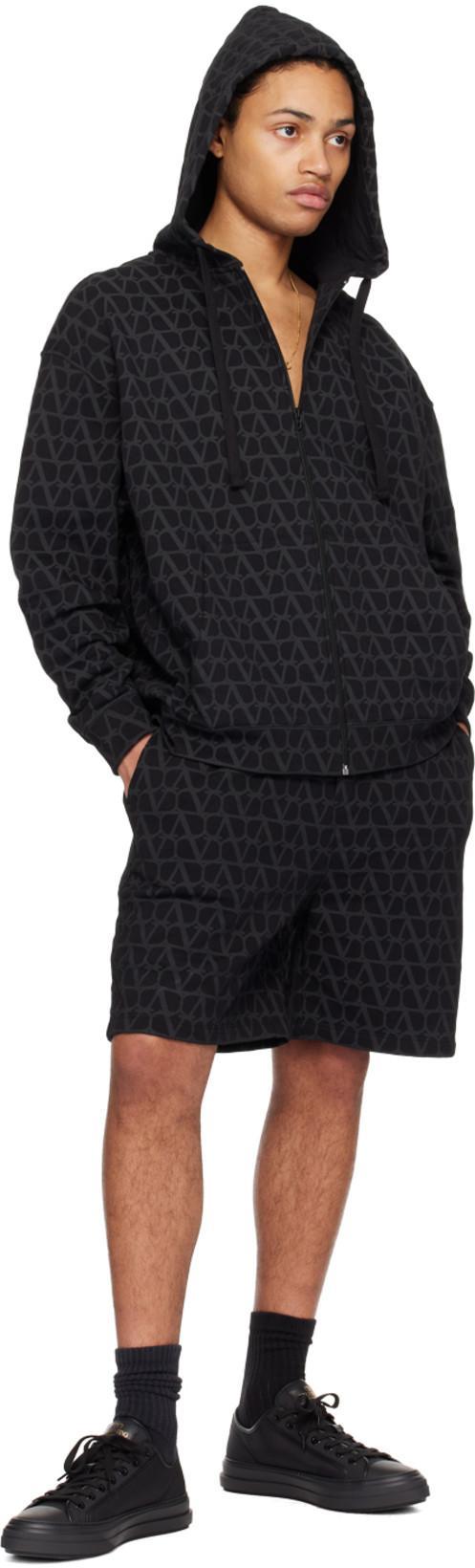 VALENTINO Toile Iconographe Zip-up Hoodie In Black