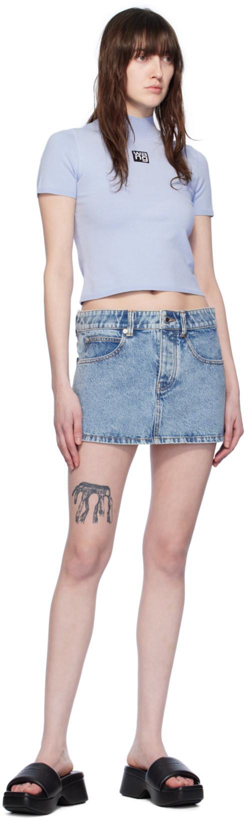 ALEXANDER WANG 85mm Aw Padded Nylon Platform Slides In Black