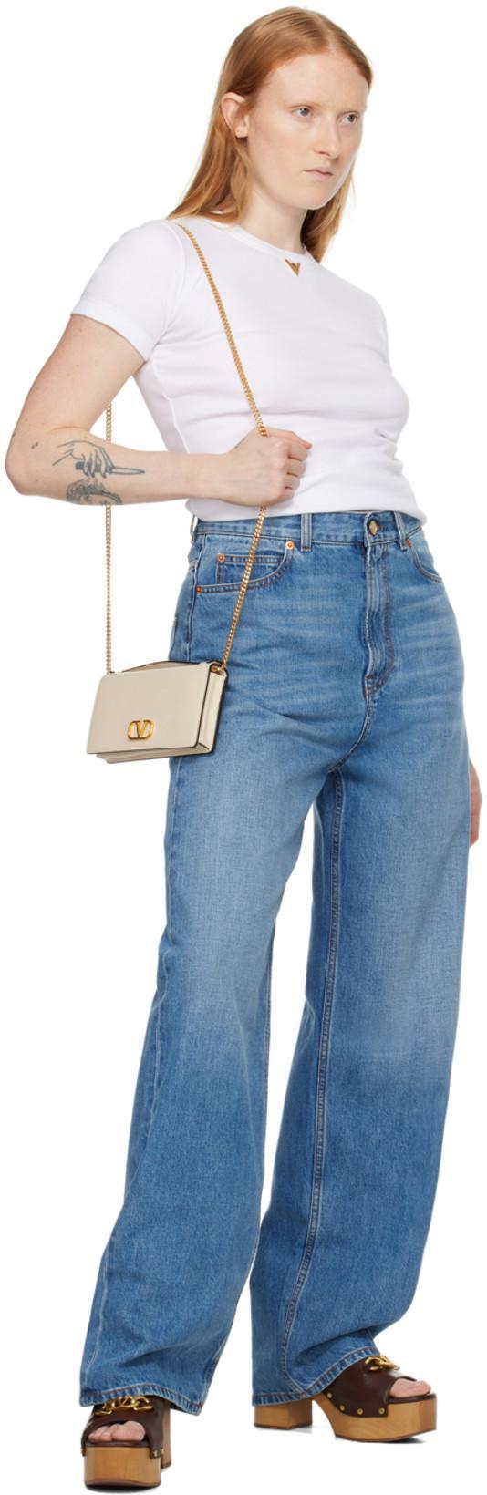 VALENTINO GARAVANI Vlogo 105 Leather Platform Sandal In Fondant