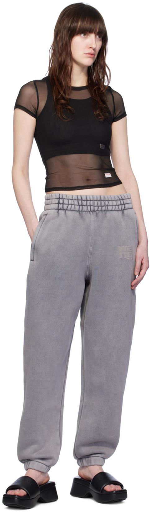 ALEXANDER WANG 85mm Aw Padded Nylon Platform Slides In Black