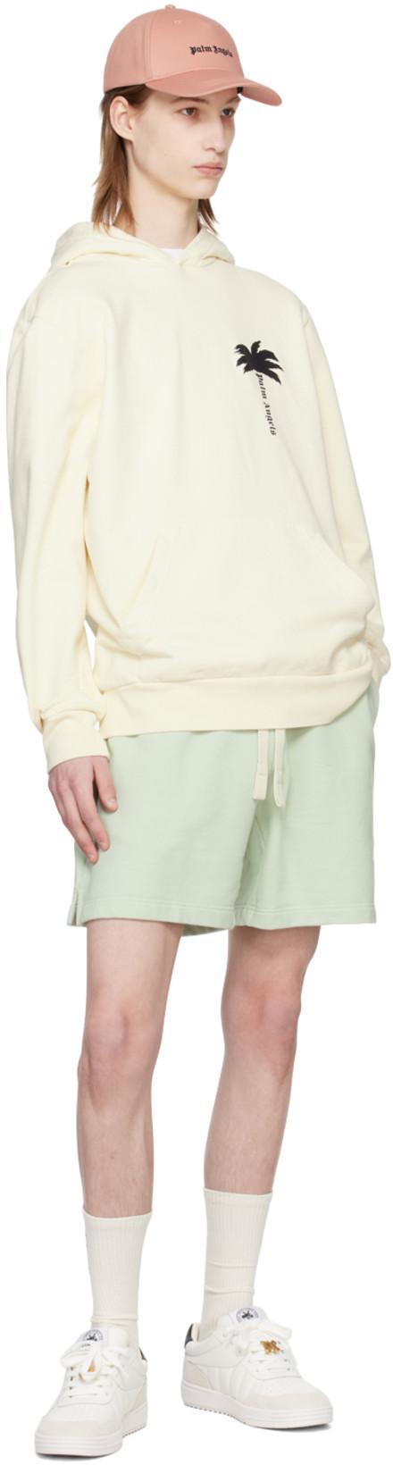 PALM ANGELS White Logo Print T-shirt In Gray