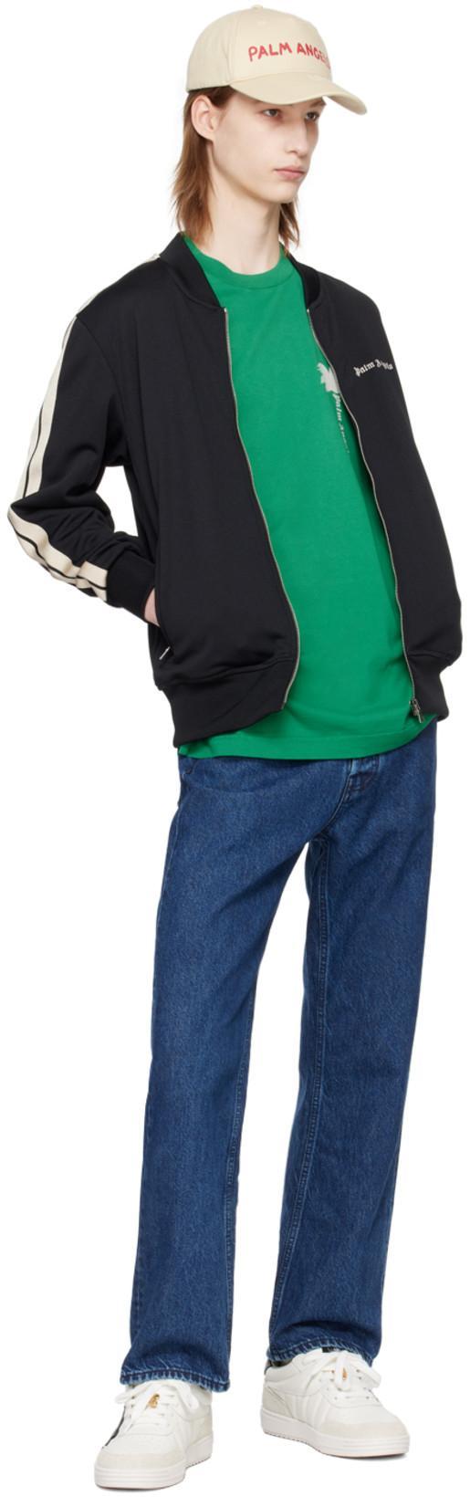 PALM ANGELS Classic Logo Black Sweatshirt With Logo Printed On The Front In Tech Fabric Man