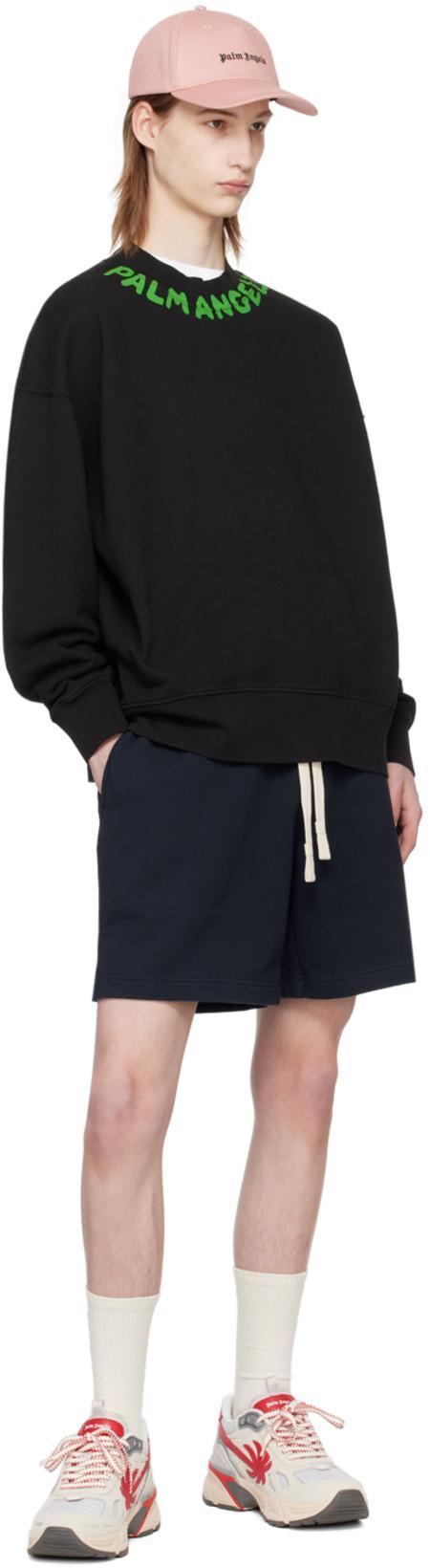 PALM ANGELS White Logo Print T-shirt In Gray