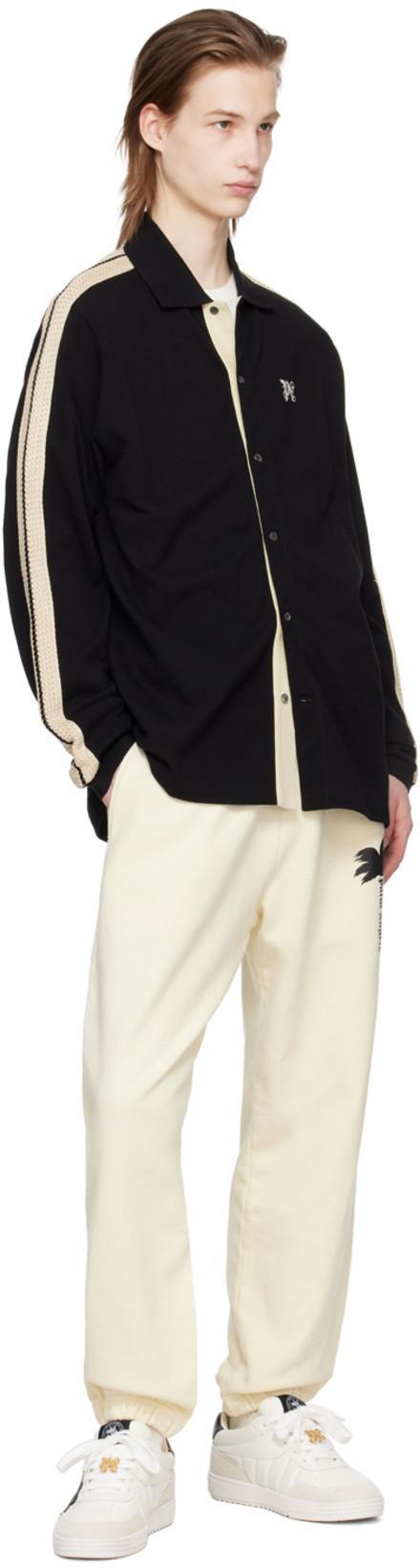 PALM ANGELS Classic Logo Black Sweatshirt With Logo Printed On The Front In Tech Fabric Man