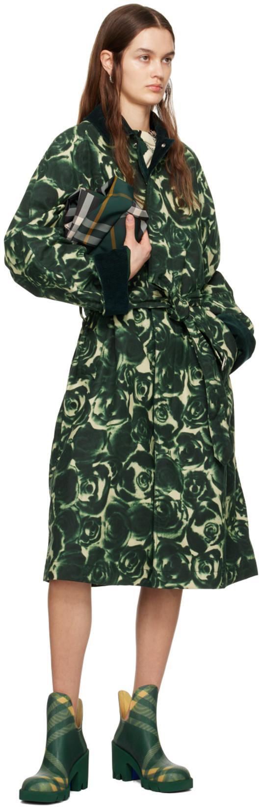 BURBERRY Pleated Fringed-edge Mini Skirt In Green