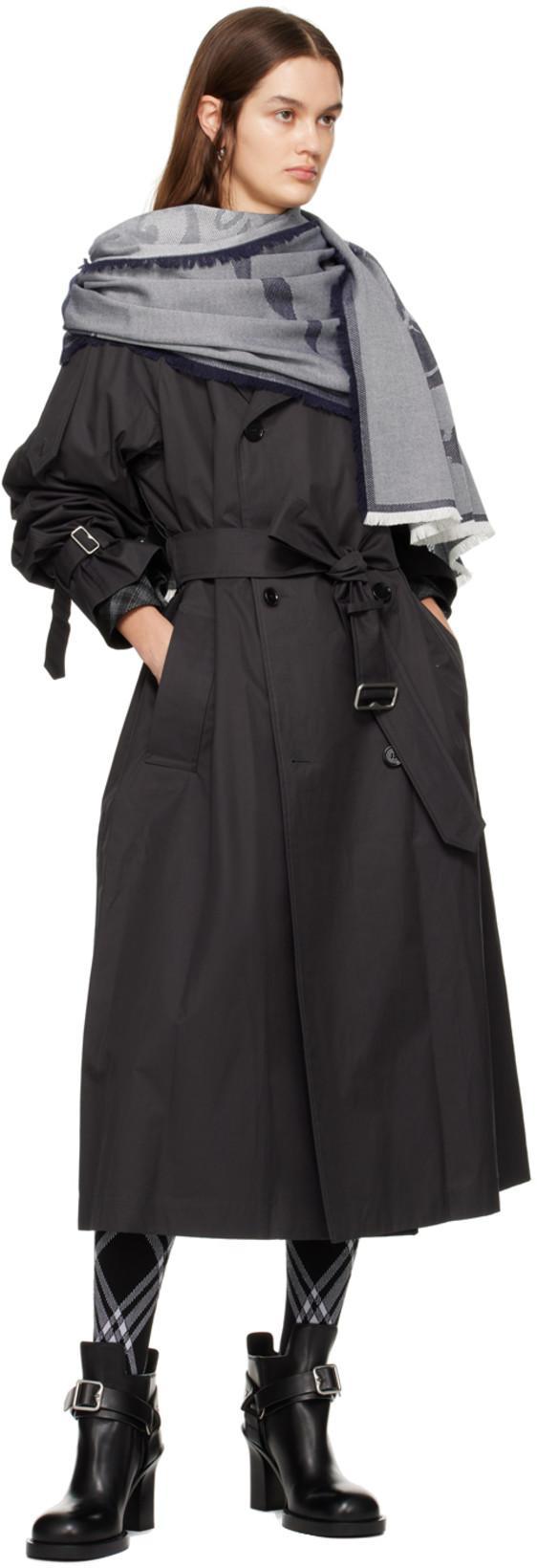 BURBERRY Check Print Wool-blend Tights In Black