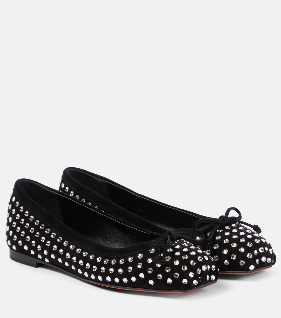 CHRISTIAN LOUBOUTIN Mamadrague Black Strass Ballerina