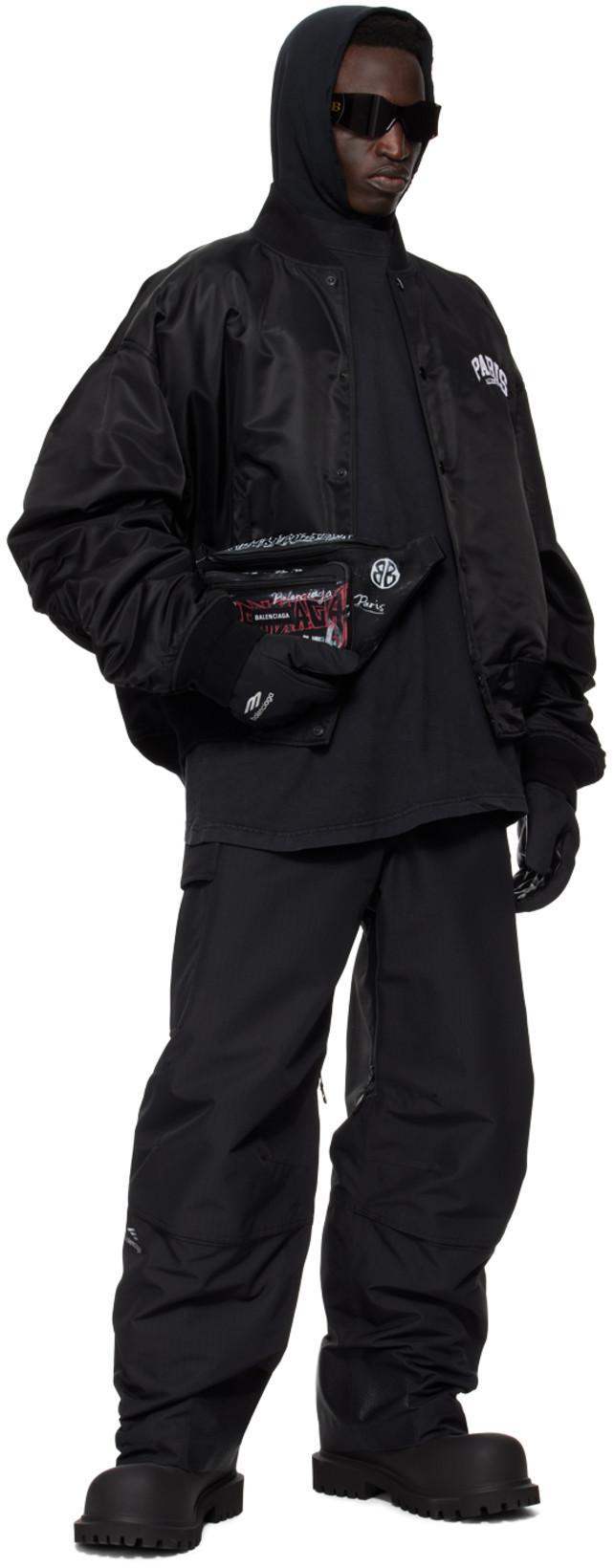 BALENCIAGA Black 'paris' Bomber Jacket