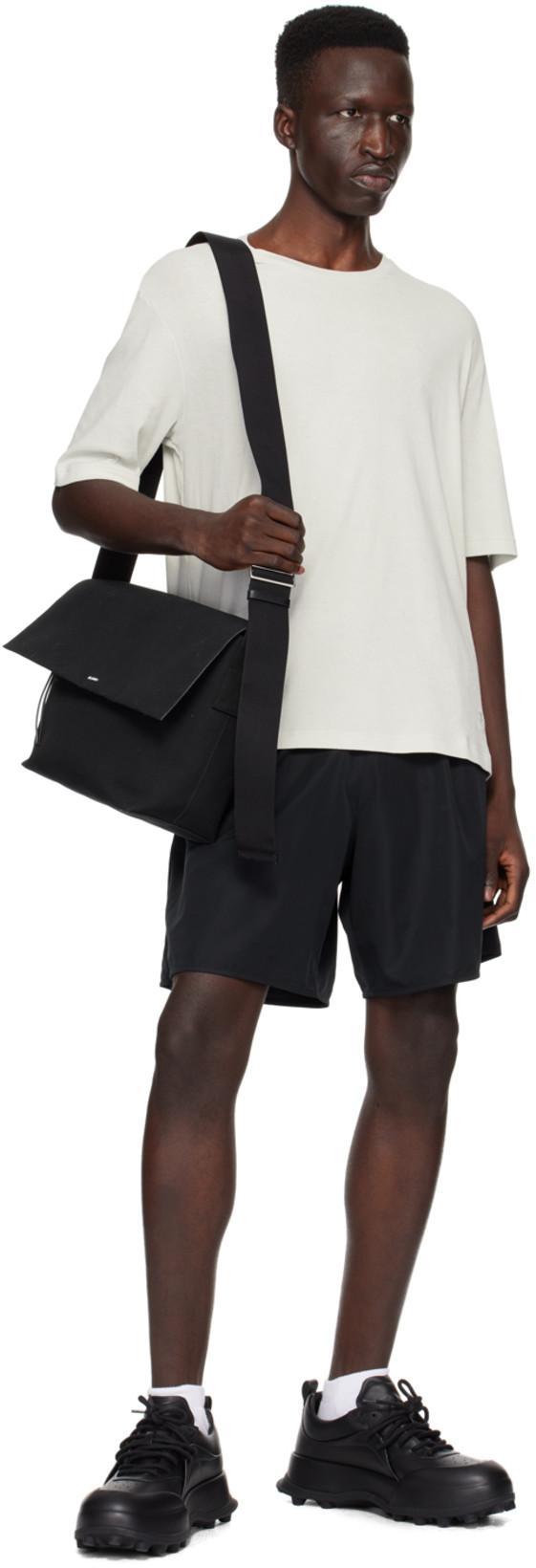 JIL SANDER Utility Large Crossbody Canvas Bag In Black