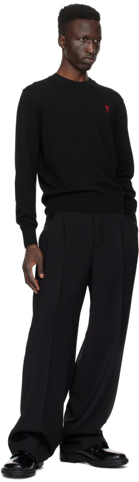 AMI ALEXANDRE MATTIUSSI Pull Col Rond Ami Paris De Coeur In Black