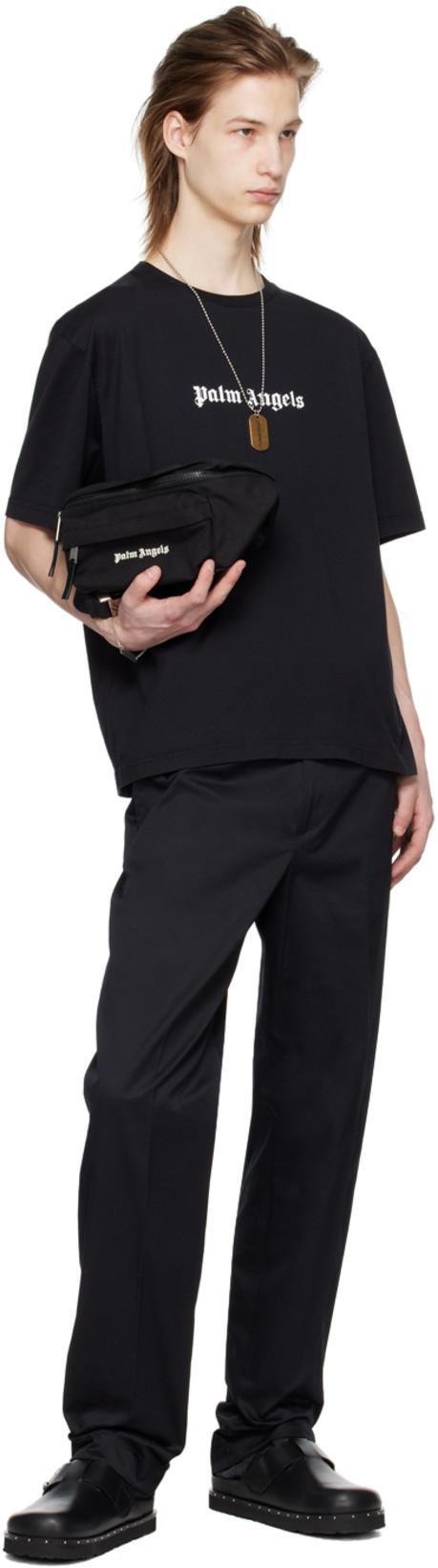 PALM ANGELS Black Cotton T-shirt