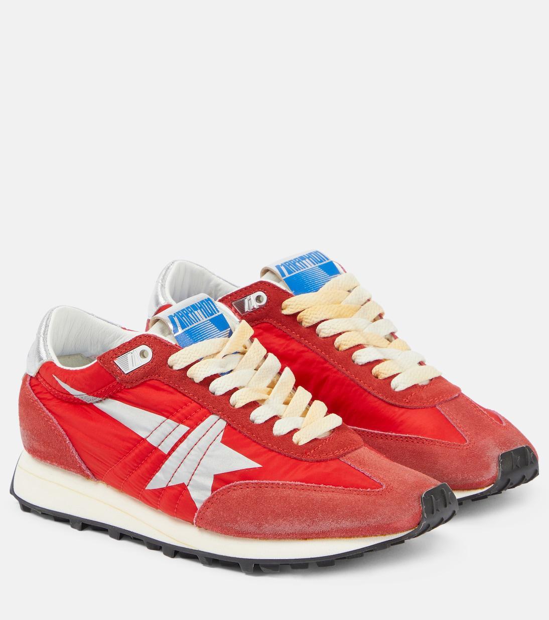 GOLDEN GOOSE Low Top Sneakers Contrasting Panels In Red