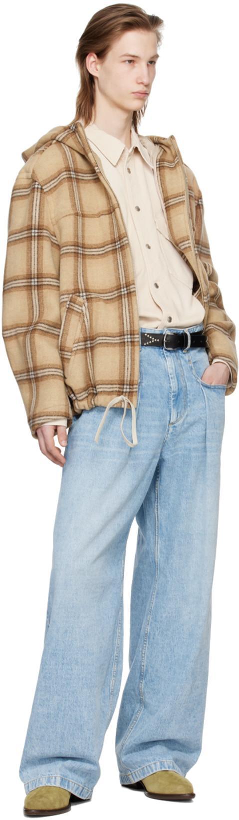 ISABEL MARANT Nario Cotton Corduroy Button-up Overshirt In Neutral