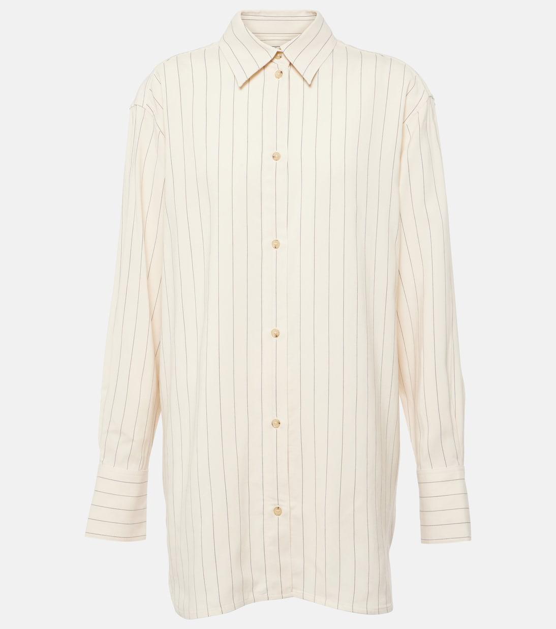 TOTÊME Toteme Striped Cotton Shirt In Beige