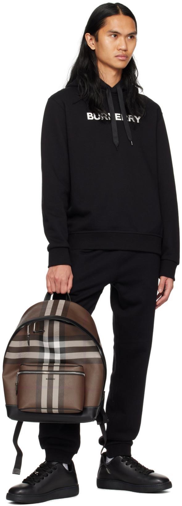 BURBERRY Black Sneakers With Textured Rubber Sole In Gray