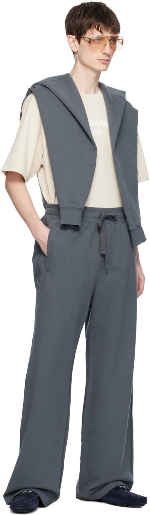 DOLCE & GABBANA Midnight Blue Suede Slip-ons In Multi