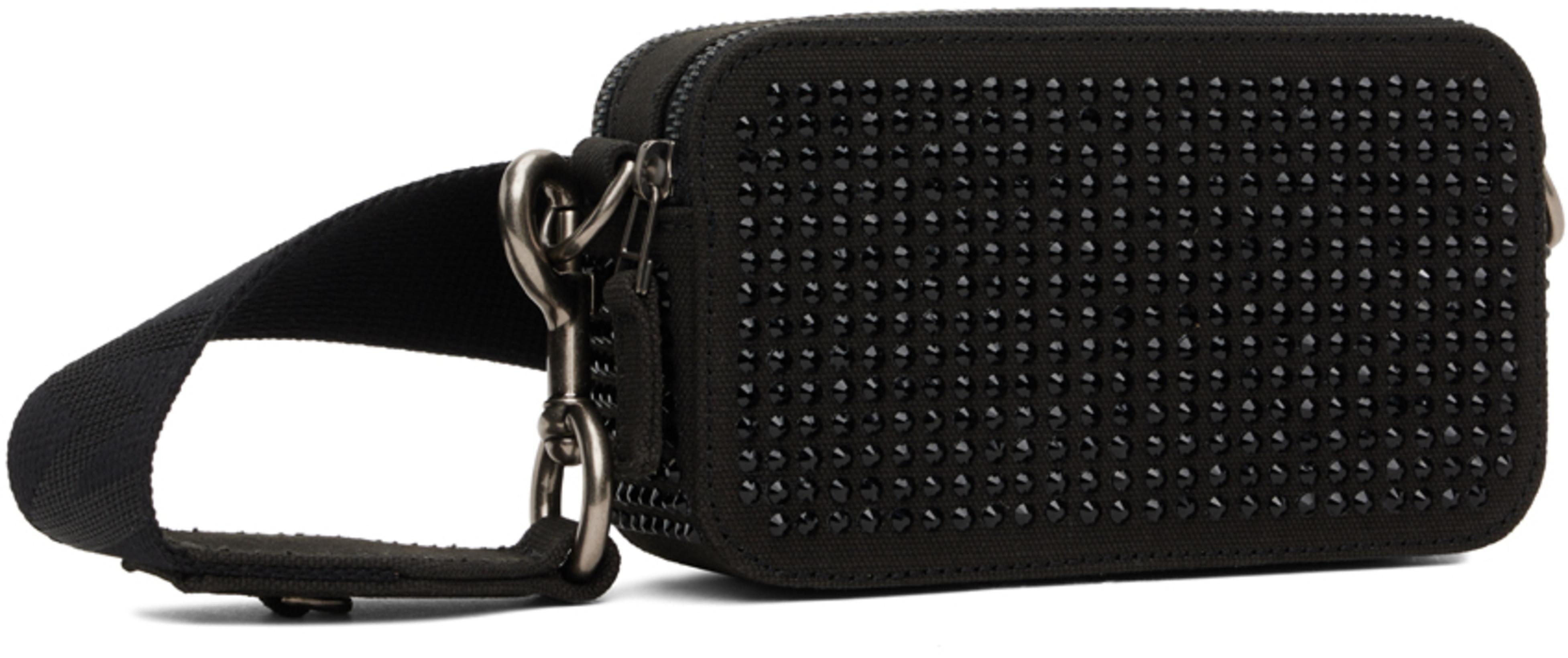 MARC JACOBS 'the Snapshot' Black Shoulder Bag With Metal Logo At The Front
