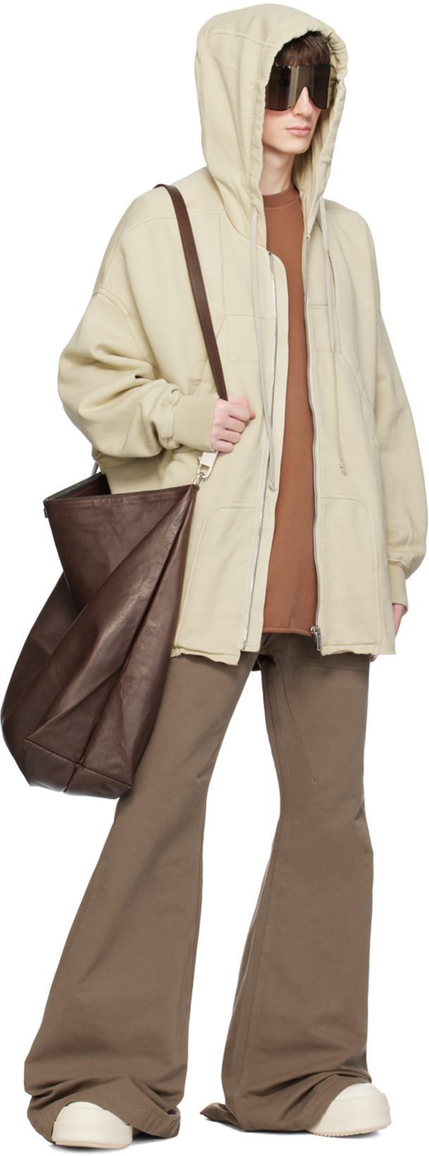 RICK OWENS Scarpe In Pelle Sneakers In Dust And Milk