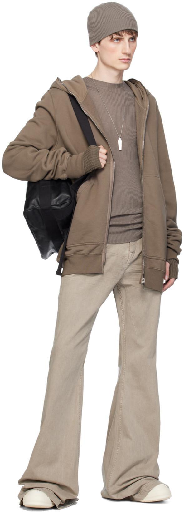 RICK OWENS Scarpe In Pelle Sneakers In Dust And Milk