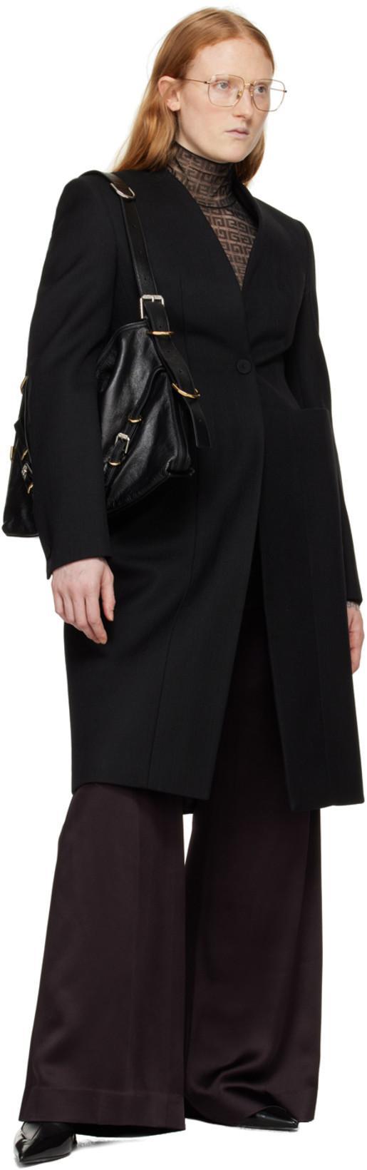 GIVENCHY Hourglass Wool Top Coat In Black