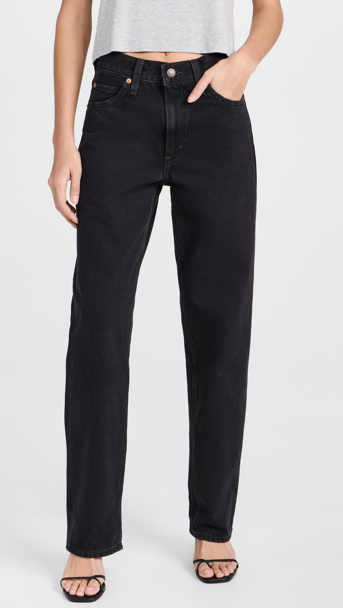 LEVI'S Dad Black Denim High Rise Jeans In The Zone
