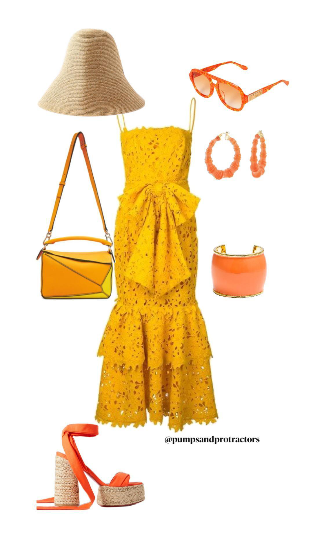 ZAC POSEN Guipure Lace Cold-shoulder Midi Sheath Dress In Yellow