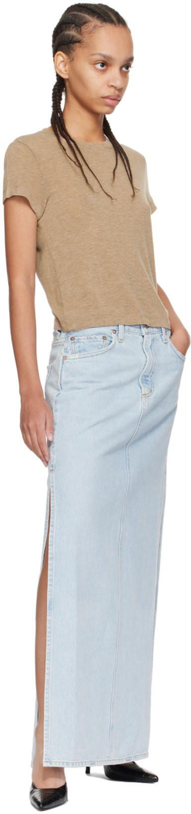 AGOLDE Blue Denim Long Skirt