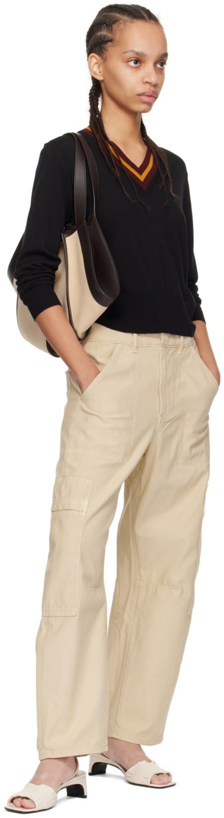 CITIZEN OF HUMANITY Citizens Of Humanity Relaxed Fit Beige Cargo Jeans In White